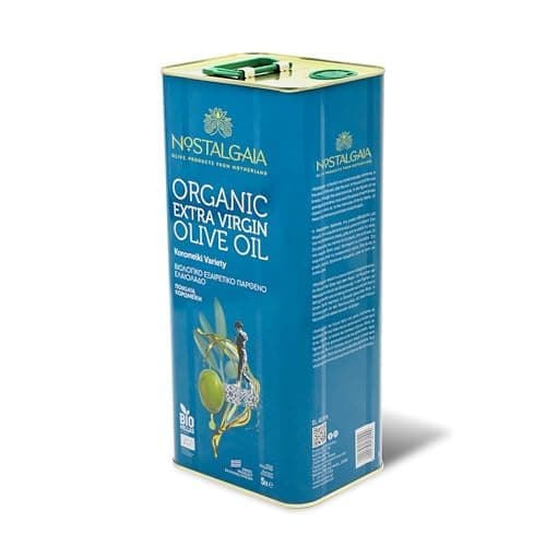 NOSTALGAIA 5 Litres Bio Griechisches Natives Olivenöl Extra – 100% Koroneiki, Kaltgepresst, Hoher Polyphenolgehalt, Frische Ernte 2024/2025, Premium Qualität, 5L Kanister