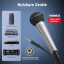 TONOR Dynamisches Gesangsmikrofon mit integriertem Poppfilter, XLR Mikrofon Handheld Microphone mit Rauschunterdrückung, 6,35 mm XLR-Ausgang für Gesang Bühne Aufnahme Karaoke Maschine, D58 Silber - 4