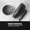 Remington Asciugacapelli 2000W - Pieghevole e Potente - Asciugacapelli da Viaggio, Bacchetta e Diffusore per styling, 2 livelli di riscaldamento e ventola, On The Go D1500 - 2