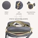 Lusso in pelle Double Zip Genuine Italian Leather Handbag - Handmade Leather Crossbody Bag - Elegant Women's Handbag (Olive) - 6