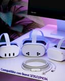 Maxonar Cable de Carga de Realidad Virtual [Chip de Próxima Gen] de 16 FT para Accesorios Meta Quest 3S/3/Oculus Quest 2/Pico 4 y PC/SteamVR, Regalo Increíble,Cable USB 3.0 a USB C de 5 Gbps, Blanco - 2