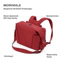 Stokke Xplory X Wickeltasche, Ruby Red – Trageoption als Schultertasche oder Rucksack – Inklusive faltbarer Wickelunterlage & Beuteltasche – UPF 50+, wasserabweisend, leicht zu reinigen - 3