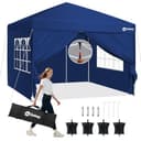 Sekey 3m x 3m One-Touch Pop Up Gazebo with Sides – Instant Setup, Heavy Duty & Waterproof 1000mm, Includes 4 Weight Bags for Extra Stability – Perfect for Outdoor Events (Navy, 3x3 with Sides) - 1