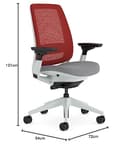 Steelcase Series 2 Ergonomic Office Chair With LiveBack Lumbar Support And 4D Armests Scarlet/Grey; Made in Europe - 3