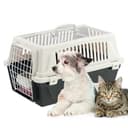 Ferplast Transportbox Katze, Hundetransportbox kleine Hunde und Katzen bis 8 kg, Dach zu öffnen, mit Kissen und Napf, Lüftungsschlitze, 37x58xH 32cm, Transportbehälter Atlas 20 Open - 7