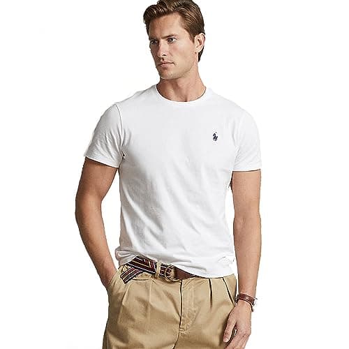 Polo Ralph Lauren Maglietta da Uomo Custom Slim-Fit (M, White)