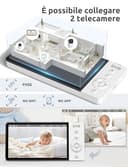 GHB Baby Monitor Video e Audio 5'' 720HD IPS 5000mAh Schermo, 350° Telecamera Rotante, Rilevamento della Temperatura, Interfono Bidirezionale, VOX, Visione Notturna, Ninne Nanne - 8