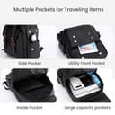 FUNSEED Mochila para hombre, gran capacidad, bolsa para portátil de 15,6 pulgadas, bolsa de hombro de cuero PU vintage para viajes y trabajo, caqui, L - 6