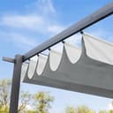 PRIMEYARD Pergola 3x3 m gazebo da giardino con tetto scorrevole grigio - struttura in acciaio - 6