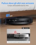 ECOVACS Robot aspirapolvere lavapavimenti DEEBOT T50 OMNI Gen3, 25.000 Pa, spazzola laterale e mocio a estensione, ZeroTangle 3.0, AIVI 3D 3.0, stazione OMNI All-in-One, lavaggio a 75 °C, 81 mm, Nero - 4