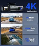 Avylet Dash Cam Front and Rear 4K+1080P, 5G WiFi APP, External GPS Module, Dual Dash Camera for Cars, 1.5” IPS Screen, Mini Dashcam with Night Vision, 24H Parking Mode, 170° Wide Angle, G-Sensor - 3