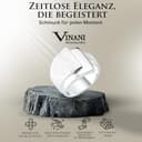 Vinani Damenring, 925 Sterling Silber – Schichten-Design mit 3 Ebenen, gebürstet und poliert, breites massives Band, handgefertigter zeitloser Schmuck für Damen, Größe 58 Modell 2RSC58 - 4