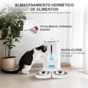 FUKUMARU Comedero Gato Automatico WiFi, 4L Dispensador Comida para Perro/Gato con Dos Cuencos, Programa Personalizado de Alimentación Automática, Funcionamiento por Pilas y cableado eléctrico, Blanco - 2