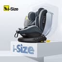 Reecle I-Size Silla de Coche Giratoria 360 con ISOFIX, 40-150cm (0~36kg), Aprox. 0-12 años (I-Size, Gris(ISOFIX)) - 2