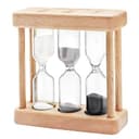 Temporizador de Reloj de Arena 1+3+5 Minutos, Mini Reloj de Madera, Decoración Creativa, Adornos Pequeños, Regalo para Juegos, Aula, Hogar, Oficina (Blanco + Negro) - 1