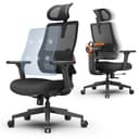 Newtral MAGICH003 Sedia Ufficio Ergonomica Lombare, Sedia Scrivania Poltrona Ergonomica con Braccioli Regolabile, Ergonomic Office Chair Oscillazione a 96-126° (MAGICH003, Nero) - 1