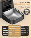 oneisall Automatic Cat Feeder with Stainless Steel Bowl, 3.5L Cat Feeder with Timer ,Pet Food Dispenser for 1-6 Meals a Day, Dry Food Auto Feeders for Cats Dogs - 4