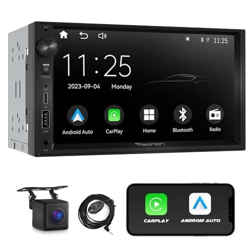 Eonon 7 Inch QLED Double Din Headunit Linux Car Stereo Wireless CarPlay Android Auto Bluetooth USB DSP Support Type-C USB Fast Charge Touchscreen MirrorLink Video In/Out AUX In with Backup Camera X3