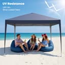 3x3m Pop Up Gazebo with 4 Removable Sidewalls, Portable Outdoor Party Tent with Carry Bag, All Weather Canopy for Camping, Markets, Garden Events (Grey) - 4