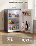 Upstreman 71L Frigorífico Sin Congelador, 1-10°C 7-niveles Regulación de Temperatura, LED-Beleuchtung, 40 dB Silencioso, Energéticamente Eficiente para Dormitorio, Oficina, Cocina, CR71-Gris Oscuro - 2