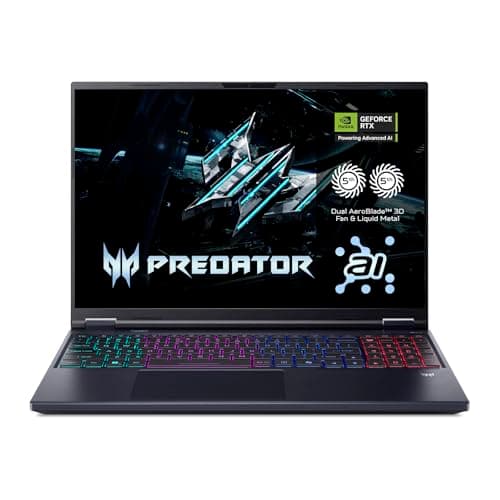 Acer Predator Helios Neo 16 AI PHN16-72, Ordenador Portátil Gaming 16", WQXGA IPS (Intel Core Ultra 7-255HX, 32 GB RAM, 2 TB SSD, GeForce RTX 5070, Windows 11 Home), Negro, QWERTY Español+3M Game Pass