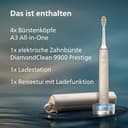 Philips Sonicare DiamondClean 9900 Prestige elektrische Zahnbürste, mit SenseIQ Technologie und App, 5 Putzmodi, 3 Intensitätsstufen, Reiseladeetui, champagner, Modell HX9992/44 - 10