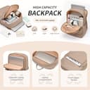 GOLF SUPAGS Mochila Casual para Mujer Bolsa de Hombro para Trabajo Viaje Colegio Monedero para Portátil de 15,6 Pulgadas(Champán) - 2