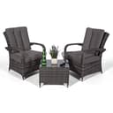 Giardino Arizona 2 Seat Garden Lounge Chair Set with Table & Outdoor Furniture Cover Patio Conservatory Furniture (Assembled) (Grey) - 8