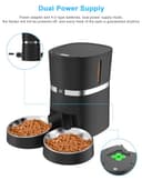 WellToBe Smart Futterautomat Katze & Hund, WiFi Automatischer Futterspender für 2 Katze, Pet Feeder mit Timer, Ton-Aufnahmefunktion, App-Steuerung, Portion, zu 6 Mahlzeiten am Tag (Schwarz) - 7