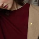 Dreamtimes Smiley Face Figurine Sign Language Spille per donne uomini in acciaio inox dito Stickman Trend Coppia Spilla Pin Punky e stravagante Spilla (Oro) - 6