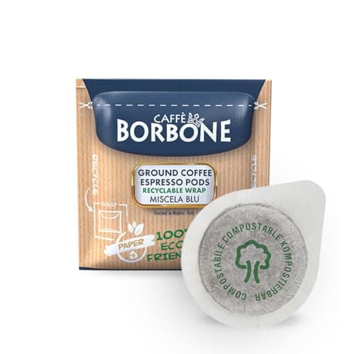 Caffè Borbone Compostable Coffee Pods, Blue Coffee Blend, 50 Pads, Compatible with ESE System Paper Pads 44 mm