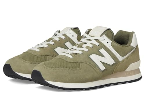 New Balance Unisex-Adult 574 V2 Sneaker, Dark Olivine/Sea Salt, 12.5 Wide Women/11 Men