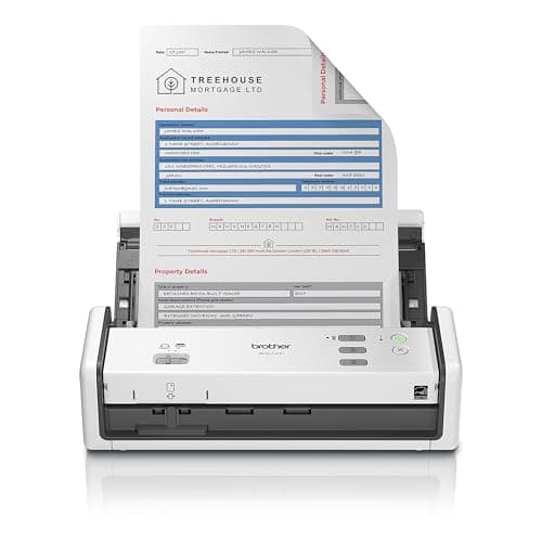 Brother ADS-1300 Compact Desktop Scanner | Scan Speeds of Up to 30ppm | Single Pass Double-Sided Scanning (Renewed Premium)