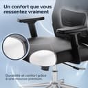 CLOUVOU BrightSeat Sedia ufficio ergonomica [TOP DI GAMMA] Sedia da scrivania per smart working | Poltrona ufficio per studio e camera | Sedia ufficio con ruote facile da spostare | Max. 150 kg - 6