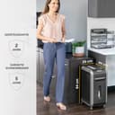 Fellowes 18 Blatt Aktenvernichter, Partikelschnitt (P4) Papierschredder für Büro, Powershred 99Ci, Schredder mit 100% staufrei Technologie, Safesense, Energiesparsystem, 34L Papierkorb, CD Schredder - 9