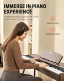 Donner DDP-80 Teclado de Piano Digital 88 Teclas, Acción de Martillo II, Piano Eléctrico para Hogar con Soporte, Triple Pedal, Conexión MIDI y Auriculares, Color Madera Nogal - 4