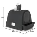 Curver Inodoro para Gatos, Bandeja Sanitaria Cerrada, Compartimento Inferior extraíble para facilitar la Limpieza, Pala para Arena y Alfombrilla Incluidas, Dimensiones: 40 x 38.5 x 51.5 cm Grafito - 8