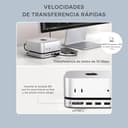 SATECHI Mac Mini M4 Hub & Soporte con Carcasa SSD NVMe, Dock en Aluminio con 2X Puertos USB-A 10 Gbps, 1x USB-A 480 Mbps, Lector SD y Ventilación Optimizada, para Mac Mini M4 y Pro - 4