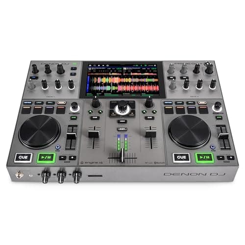 Denon DJ PRIME GO+ Tragbarer DJ-Controller und Mixer mit Stem-Trennung, 2 Decks, WLAN-Streaming, Bluetooth, Lichtsteuerung, 7" Display und Batterie