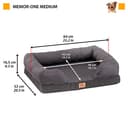 Ferplast Cuccia Cane e Gatto in Memory Foam, Cuscino Ergonomico e Ortopedico MEMOR-ONE, Sfoderabile e Lavabile in Lavatrice a 30°, 64 x 52 x h 16,5 cm, Grigio - 2