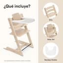 Trona Tripp Trapp de Stokke (Natural) con Bandeja Stokke (White) - Incluye Silla Tripp Trapp, Baby Set 2 para Niños de 6 a 36 Meses - Ajustable y Fácil de Limpiar - 8