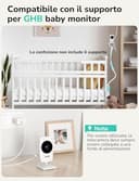 GHB Baby Monitor Video e Audio 3.2'', 2100mAh Monitor Baby con Telecamera, Visione Notturna, Modalità VOX, Rilevamento della Temperatura, Interfono Bidirezionale, Ninna Nanna - 6