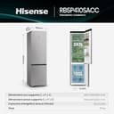 Hisense RB5P410SACC Frigorifero Combinato Total No Frost, Stainless Steel, 203x65.8cm, Classe C, 413L, large capacity, wifi, metal tech cooling, porta reversibile, Inox - 2