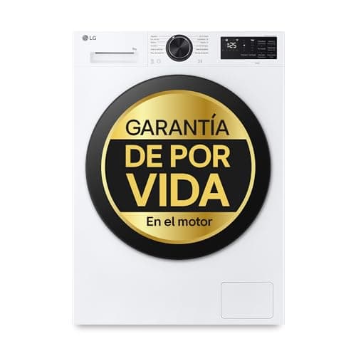 LG F2X50S9TLB - Lavadora Inteligente, 9kg, AI Direct Drive, TurboWash 360º, 1200rpm, Fondo reducido, Un 20% más eficiente que A, Serie 500, Blanca