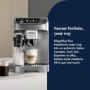 De'Longhi ECAM322.70.SB Magnifica Plus Automatic Coffee Machine with LatteCrema Hot, Bean to Cup Espresso Machine with 18 One-Touch Recipes, Full-Touch Control Panel, 1450W, Silver/Black - 2