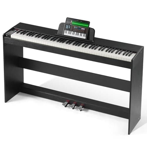 VEVOR Pianoforte Digitale 88 Tasti Completamente Pesati, Tastiera Elettrica Set Pianoforte con Doppia Tastiera, Altoparlanti, Supporto, Cuffie, Pianoforte 200 Suoni e Ritmi, Bluetooth USB MIDI