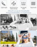 2 Piezas Máscara para jugar,Compatible con Auriculares Meta Quest 3/Quest 3S, 4 PZS VR Máscaras Transpirable para VR Auriculares PS VR2/Meta Quest Pro/Meta Quest 2/HTC Vive (Negro + Azul) - 5