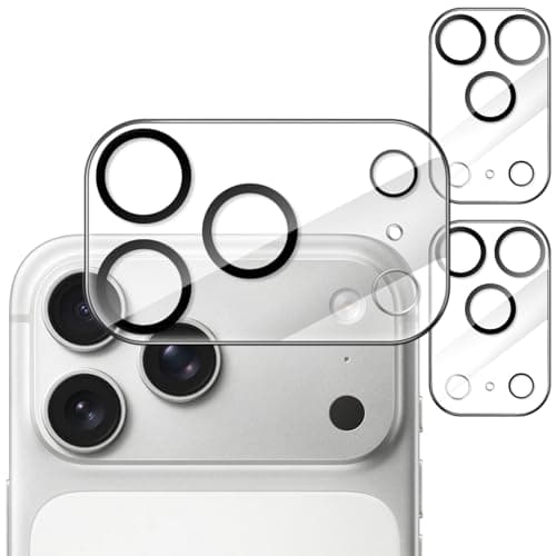 JETech Kameraschutz für iPhone 17 Pro 6,3 Zoll, 9H Gehärtetes Glas, Anti-Kratzer, Hat Keinen Einfluss auf die Hülle, Beeinträchtigt Nachtaufnahmen Nicht, HD Klar, 3 Stück (Durchsichtig)