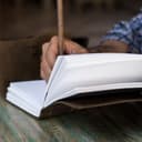 Diario in pelle fatto a mano, diario per scrivere o scrivere giornaliero rilegato per uomini e donne, carta sfoderata, misura media, regalo per artista, schizzo (8 x 6) - 3