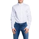 Armani Exchange Long Sleeve Stretch Cotton-Satin Button Up, Camicia, - 1